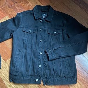 Forever 21 Black Jean Jacket Mens Medium